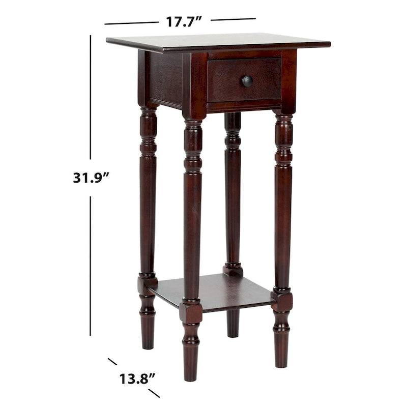 Table d'appoint noire - 17,7 x 13,8 x 31,9 - 18L x 14P x 32H