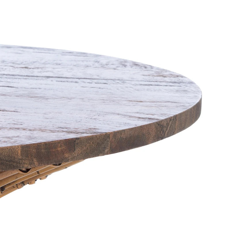 Table basse ronde en rotin moderne - 80 L x 80 P x 45 H cm