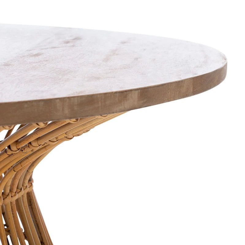 Table basse ronde en rotin moderne - 80 L x 80 P x 45 H cm