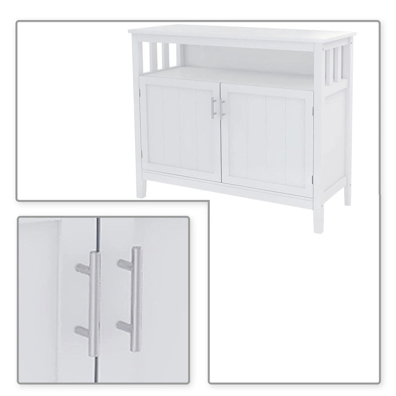 Buffet Minimaliste Classique en Bois avec un Placard et un Compartiment de Rangement Ouvert