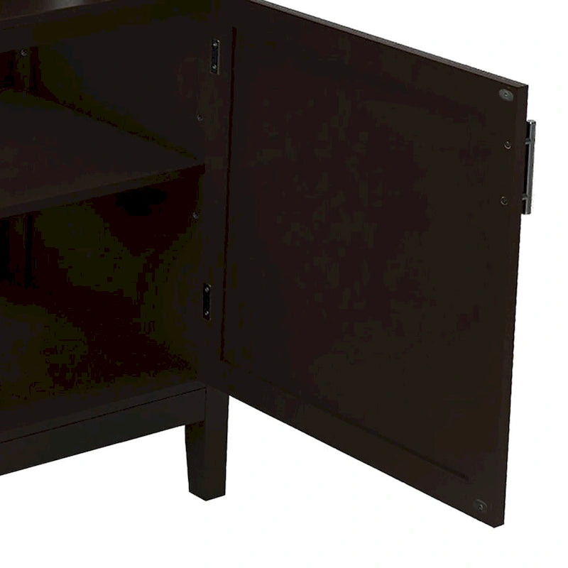 Buffet Minimaliste Classique en Bois avec un Placard et un Compartiment de Rangement Ouvert
