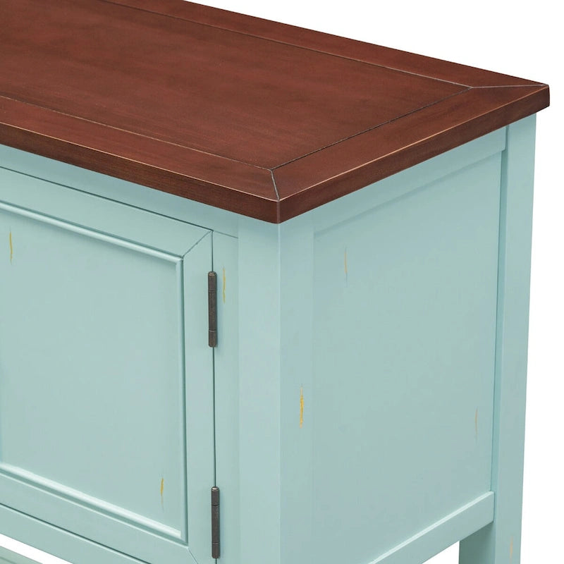Console vintage avec tiroirs et armoires, Table d'appoint rétro pour entrée, salon et couloir