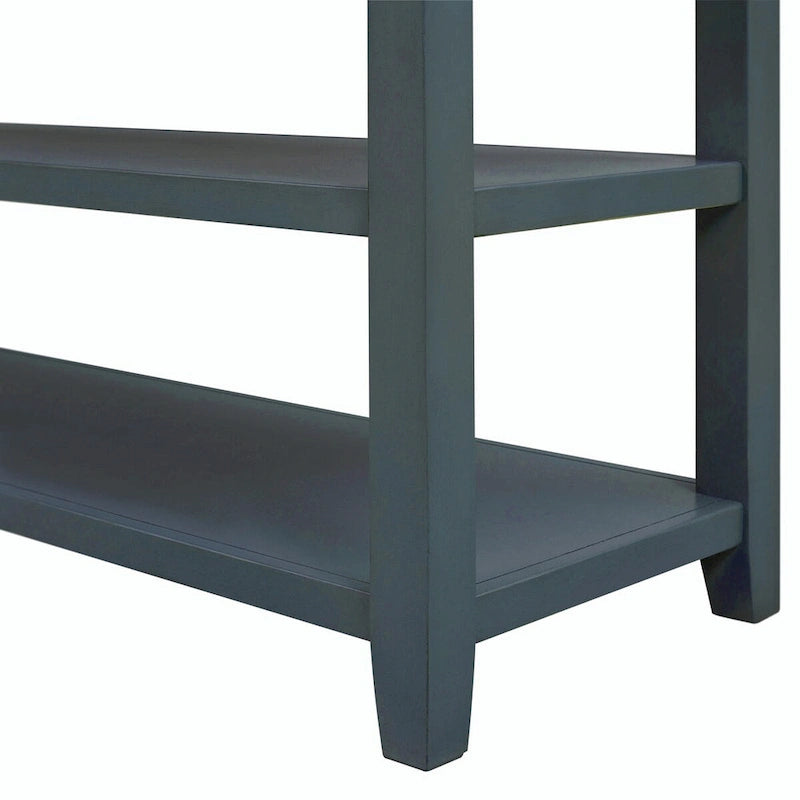 Table console de 50 L au design rétro avec deux étagères ouvertes, cadre et pieds en pin massif