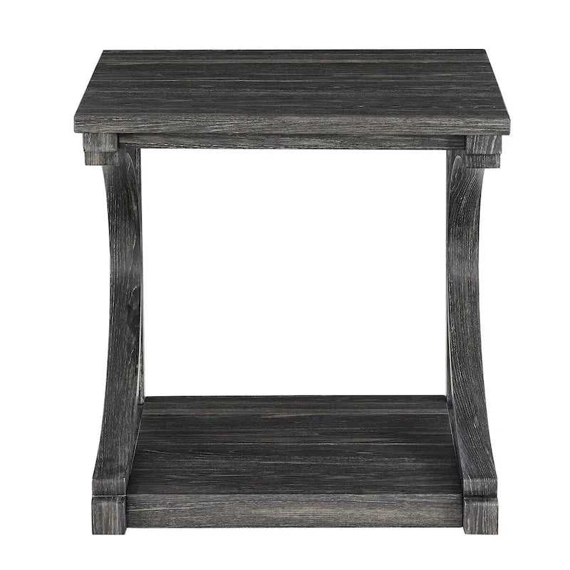 Table basse unique, table basse moderne en bois massif de 60,5 cm avec rangement, table basse en bois massif de forme spéciale
