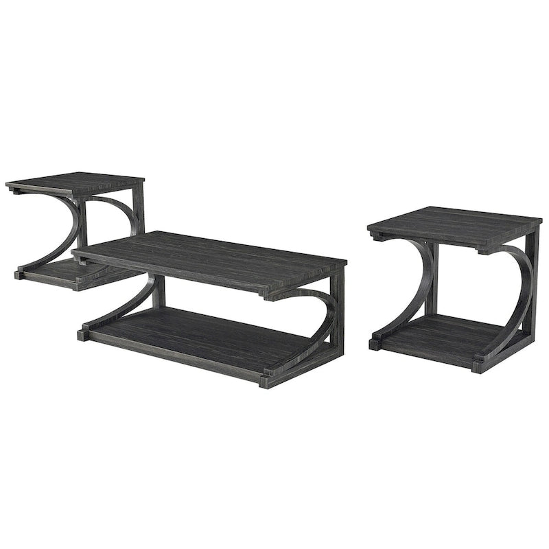 Table basse unique, table basse moderne en bois massif de 60,5 cm avec rangement, table basse en bois massif de forme spéciale