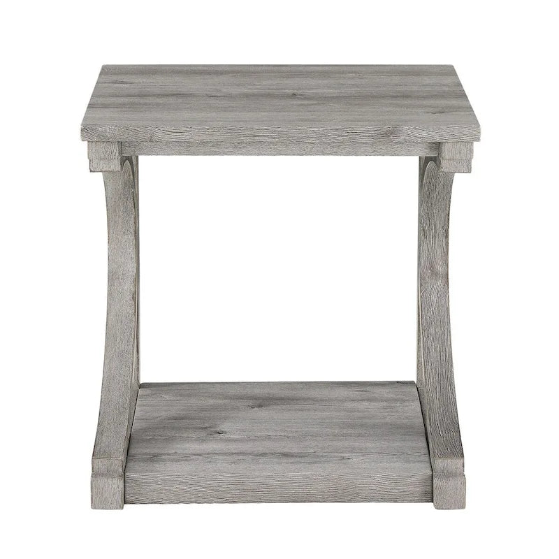 Table basse unique, table basse moderne en bois massif de 60,5 cm avec rangement, table basse en bois massif de forme spéciale