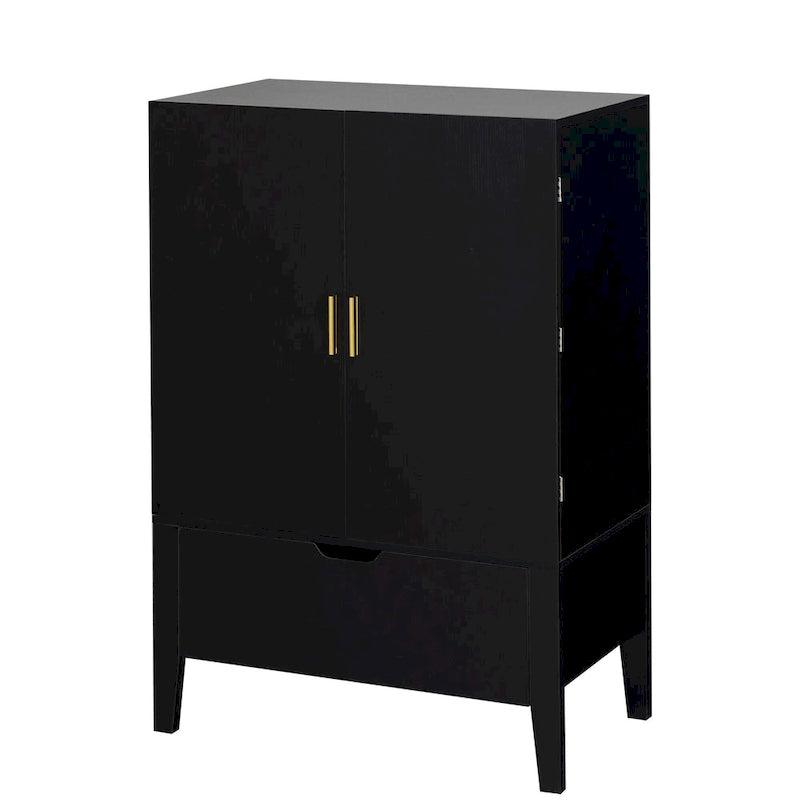 Meuble de buffet avec porte-bouteilles et porte-verres pour couloirs et salons