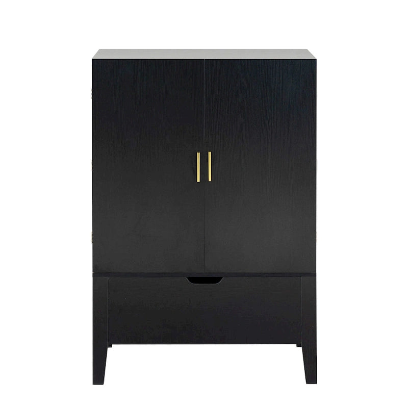 Meuble de buffet avec porte-bouteilles et porte-verres pour couloirs et salons