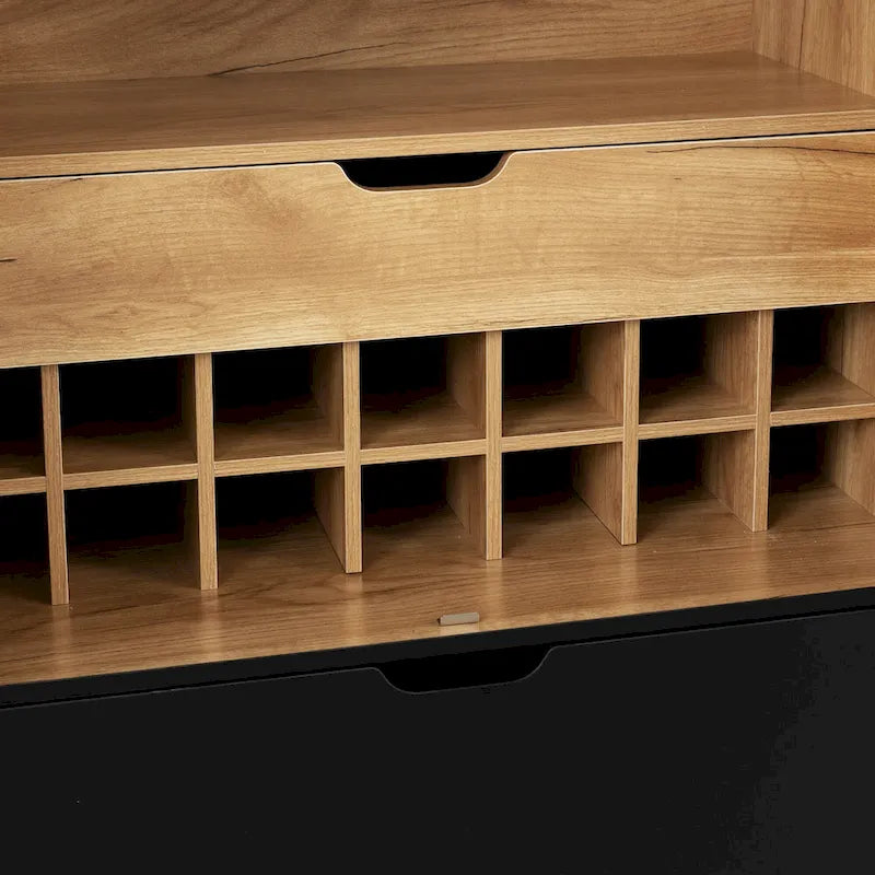 Meuble de buffet avec porte-bouteilles et porte-verres pour couloirs et salons