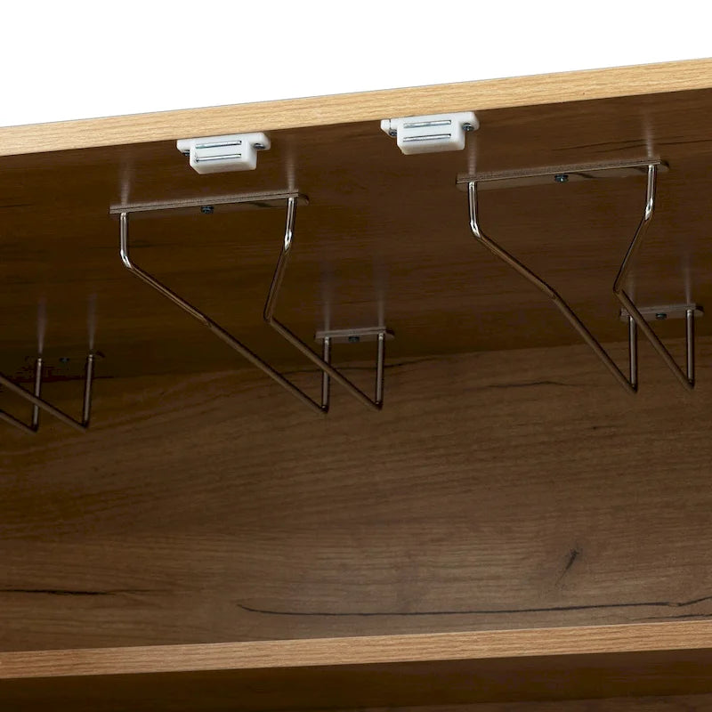 Meuble de buffet avec porte-bouteilles et porte-verres pour couloirs et salons