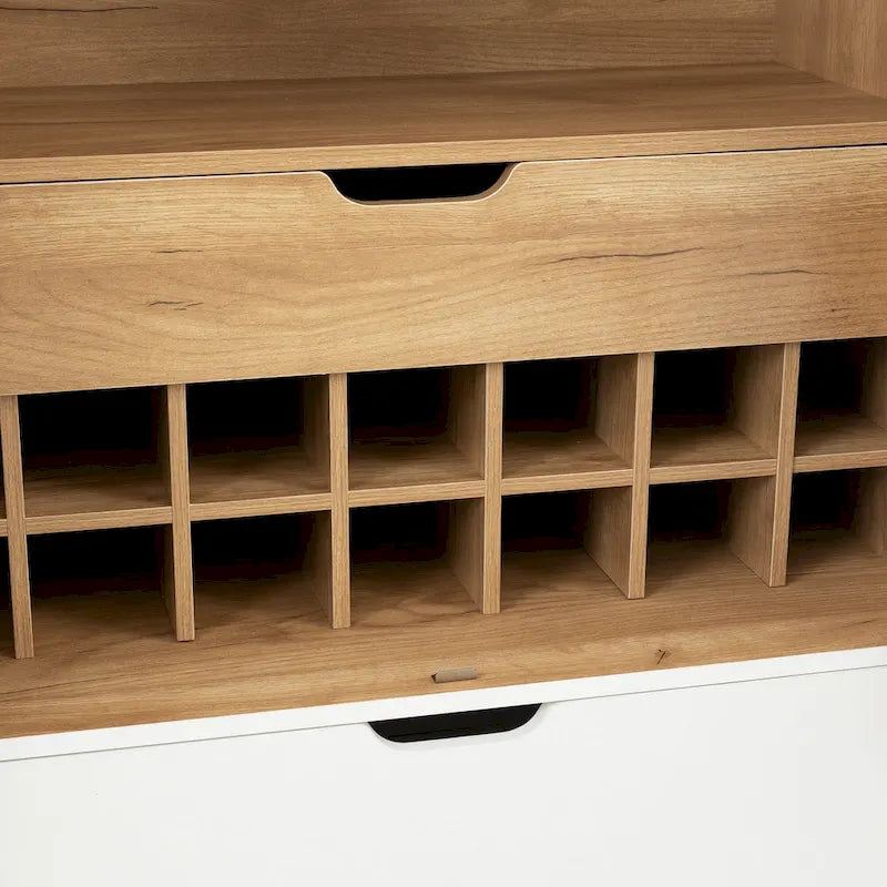 Meuble de buffet avec porte-bouteilles et porte-verres pour couloirs et salons