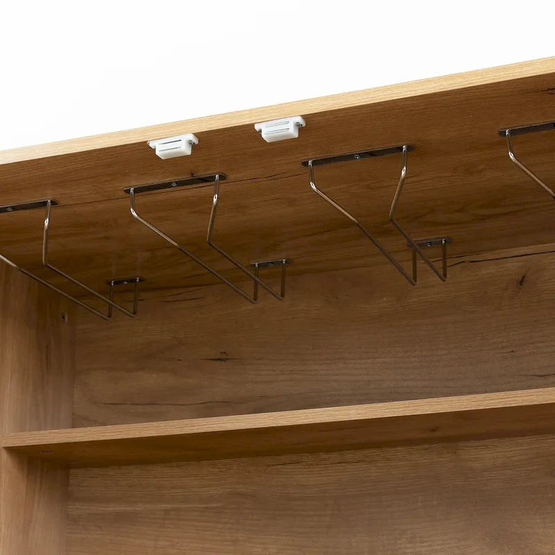 Meuble de buffet avec porte-bouteilles et porte-verres pour couloirs et salons