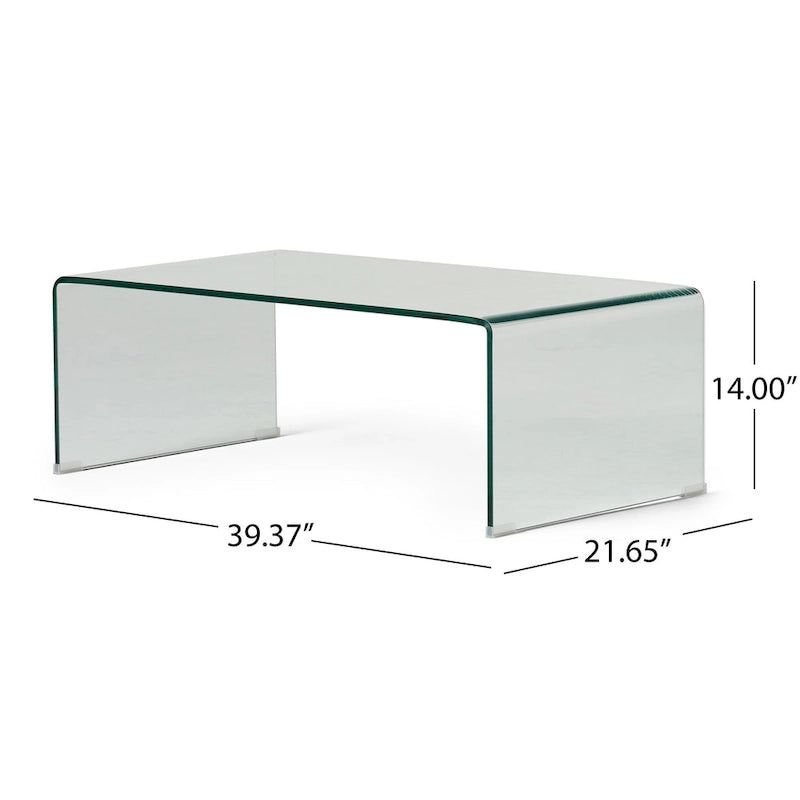 Table basse moderne en verre trempé de 12 mm pour salon
