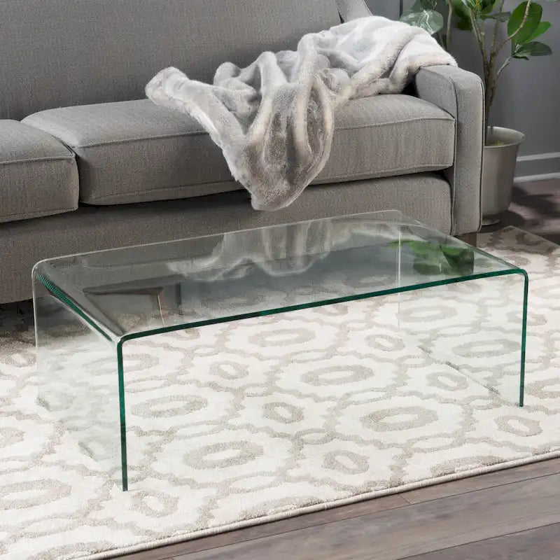 Table basse moderne en verre trempé de 12 mm pour salon